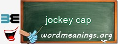 WordMeaning blackboard for jockey cap